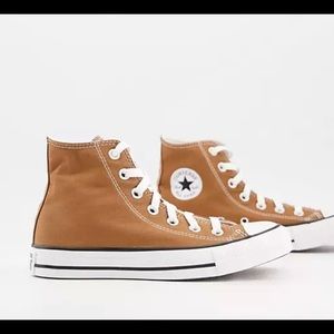 Converse All Stars Hi Canvas Sneakers in Burnt Caramel
